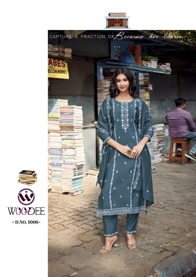 Victoria By Woodee Viscose Kurti With Bottom Dupatta Suppliers In India